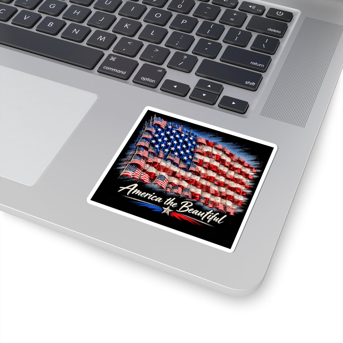 America the Beautiful Flag Sticker — Patriotic USA Kiss-Cut Decal for Laptops, Water Bottles & Cars