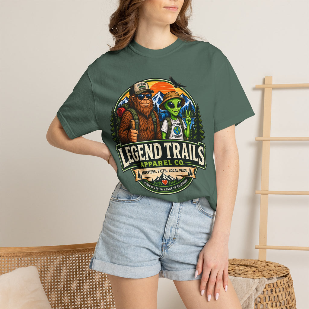 Legend Trails T-Shirt — Bigfoot & Alien Adventure Graphic Tee