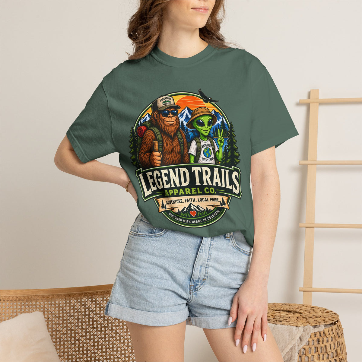 Legend Trails T-Shirt — Bigfoot & Alien Adventure Graphic Tee