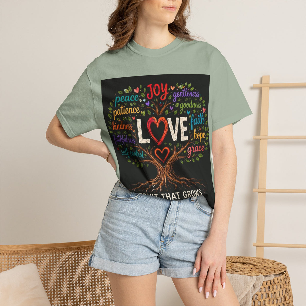 Love Tree T-Shirt — "Fruit That Grows From Love" Inspirational Faith Tee