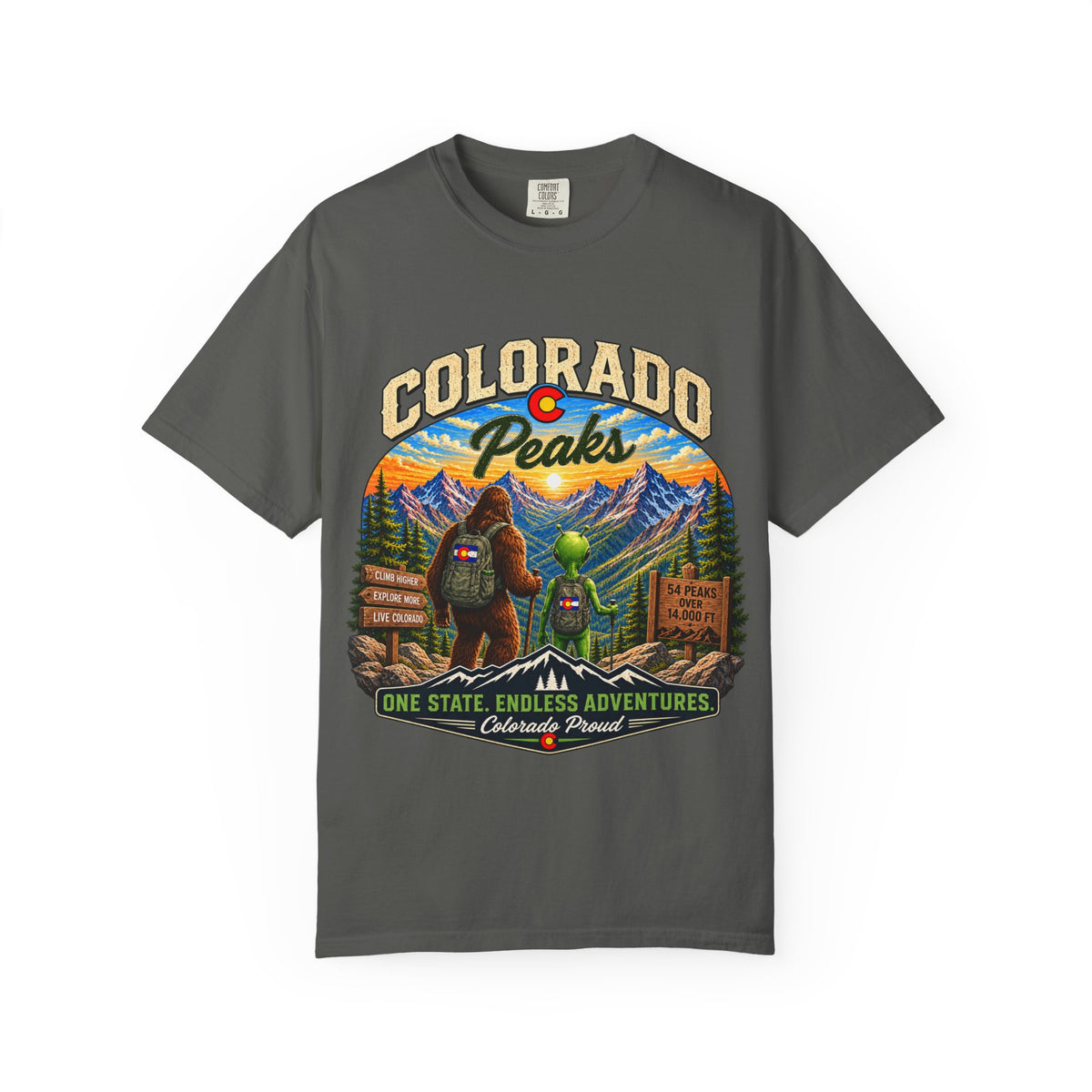 Colorado Peaks T-Shirt — One State, Endless Adventures Outdoor Graphic Tee
