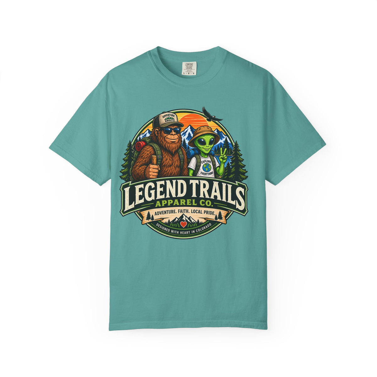 Legend Trails T-Shirt — Bigfoot & Alien Adventure Graphic Tee