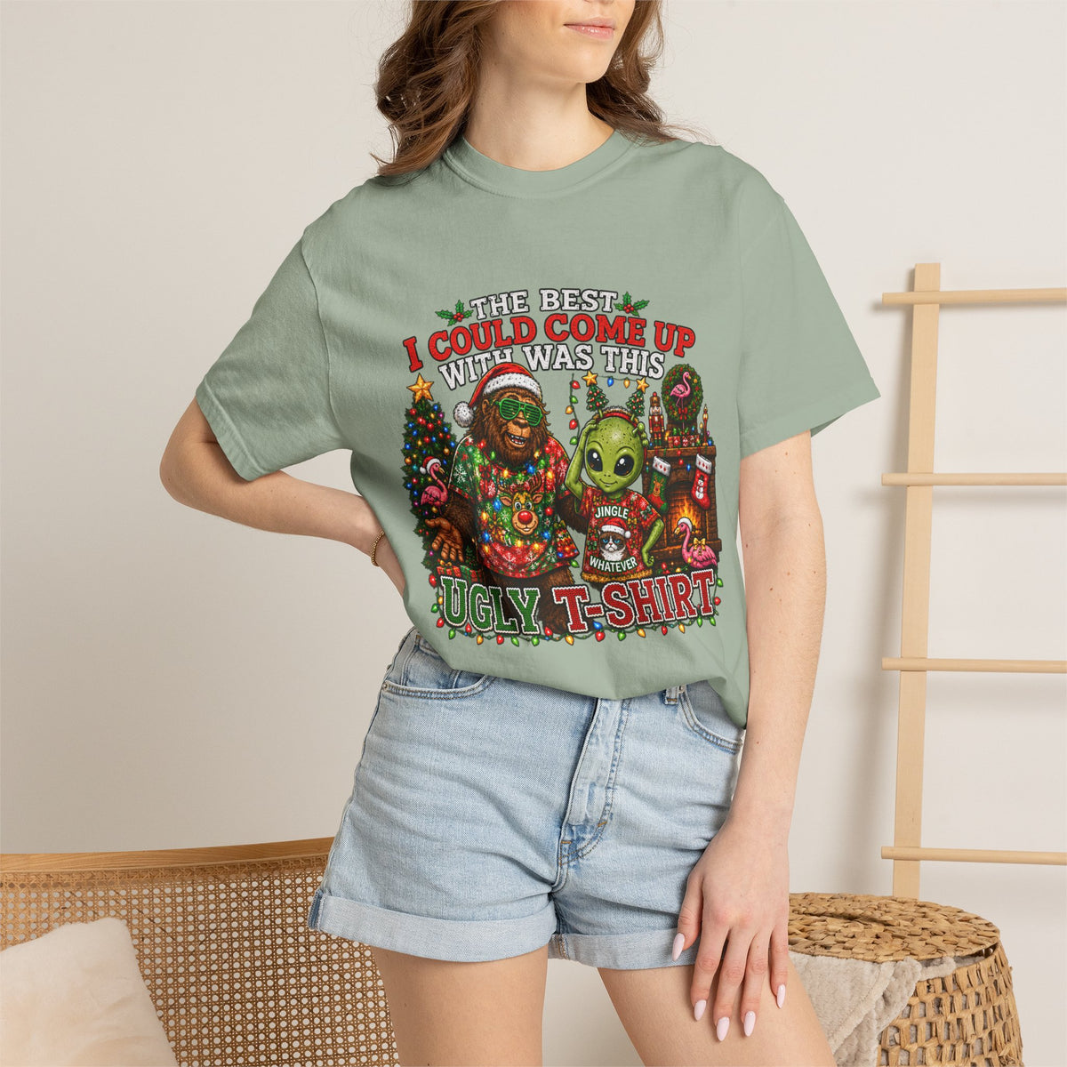 Ugly Christmas T-Shirt — 'I Could Come Up With An Elfier Design But This Is My Ugly T-Shirt' Holiday Tee