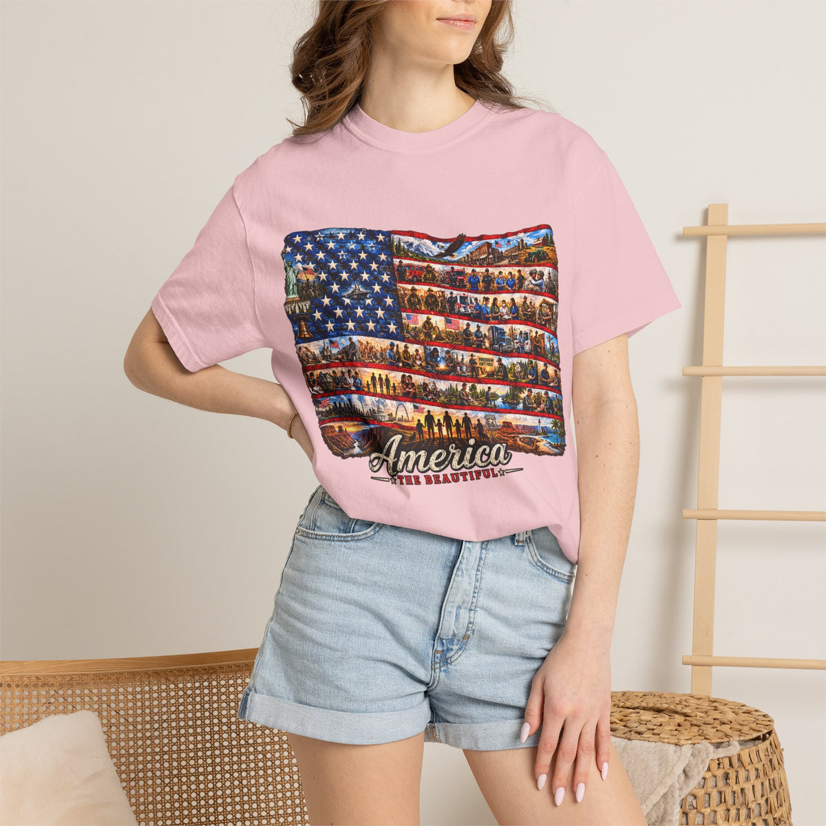 Patriotic 'America the Beautiful' Flag T-Shirt