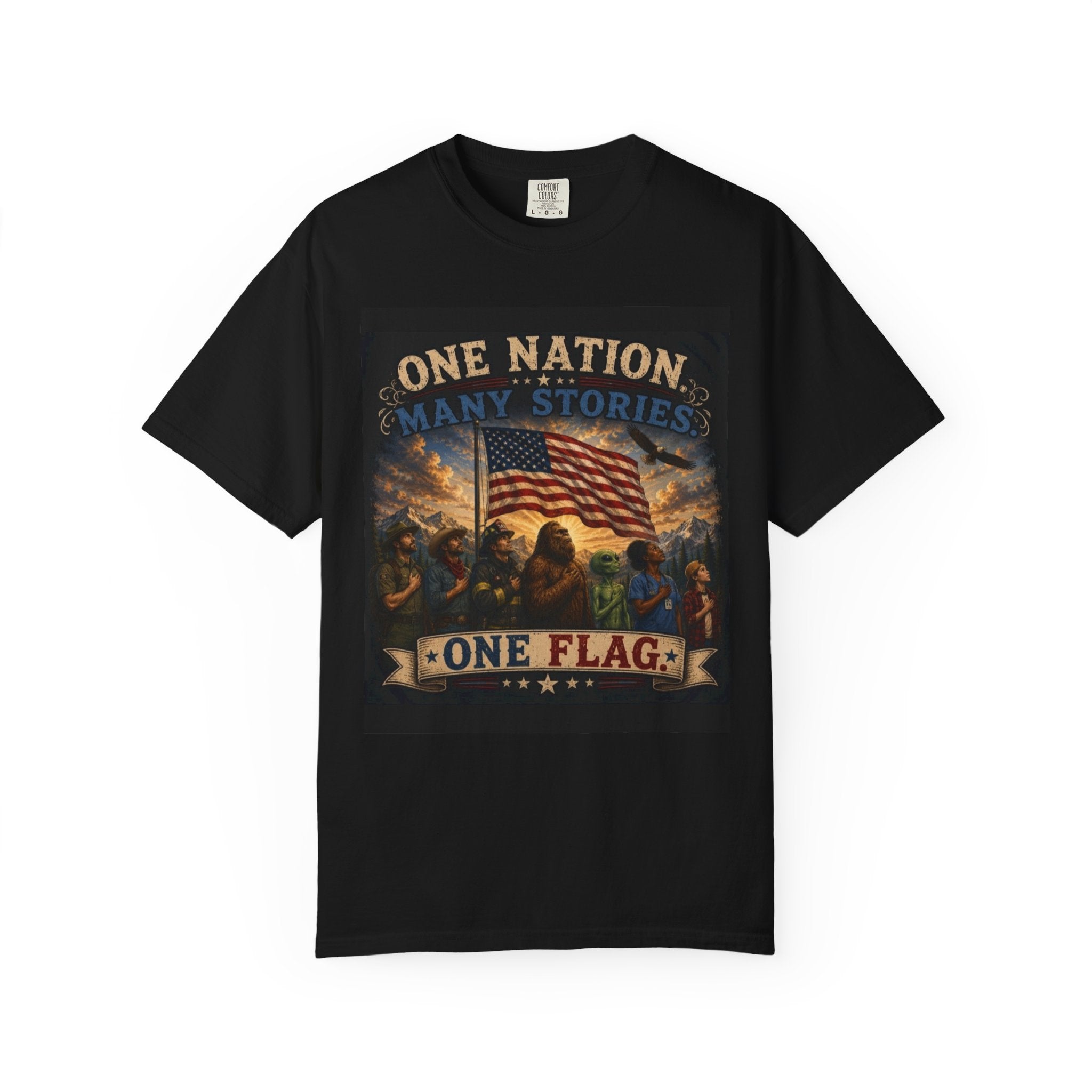 One Nation, One Flag T-Shirt — Patriotic American Flag Graphic Tee