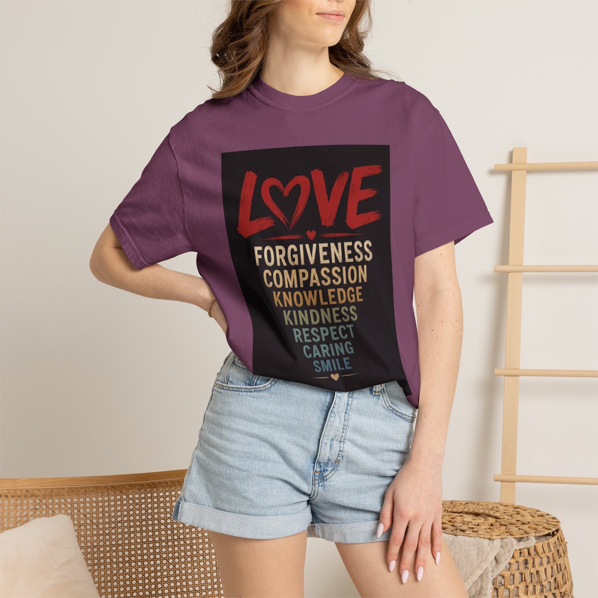 Love Words T-Shirt — Forgiveness, Compassion, Kindness Typography Tee