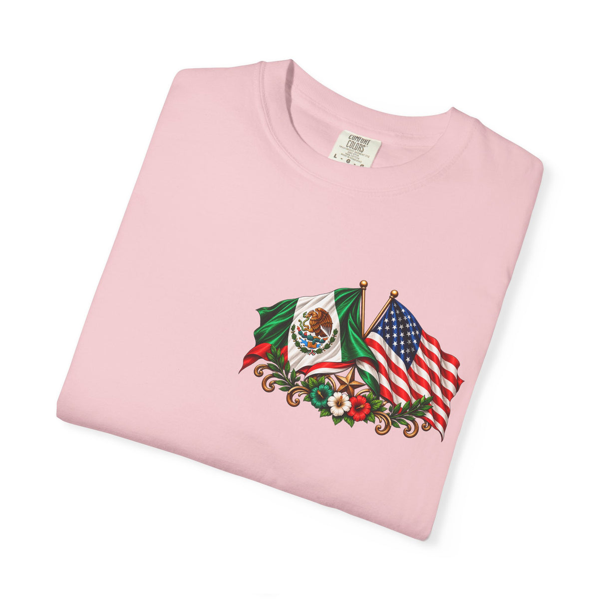 Proud of My Roots T-Shirt — "Orgulloso de mis Raíces / Orgulloso de ser Americano" USA-Mexico Heritage Tee