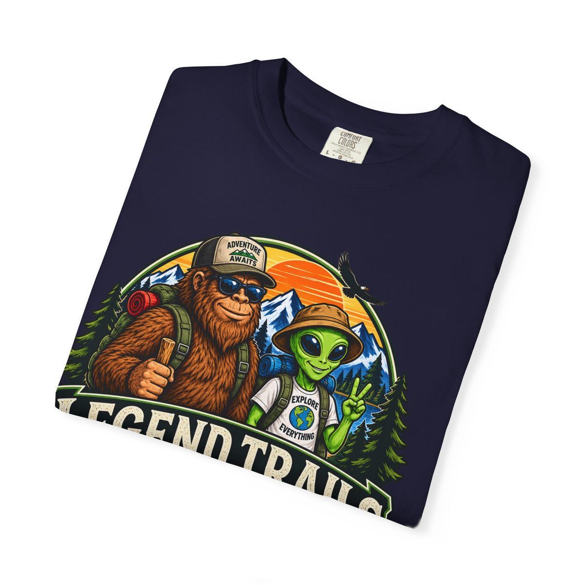 Legend Trails T-Shirt — Bigfoot & Alien Adventure Graphic Tee