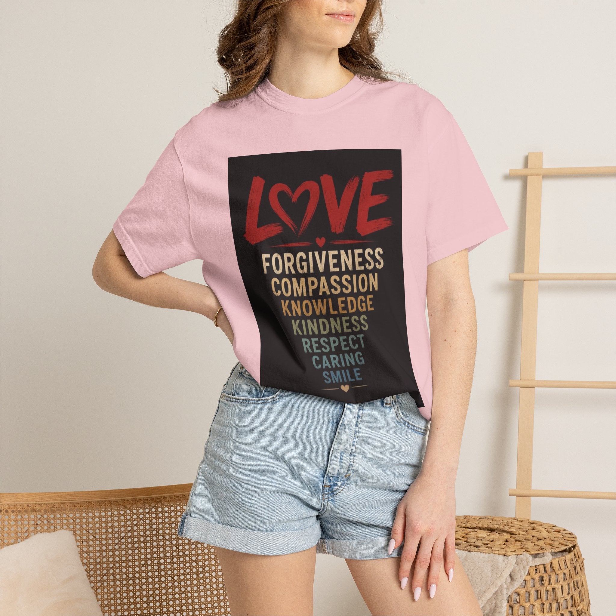 Love Words T-Shirt — Forgiveness, Compassion, Kindness Typography Tee