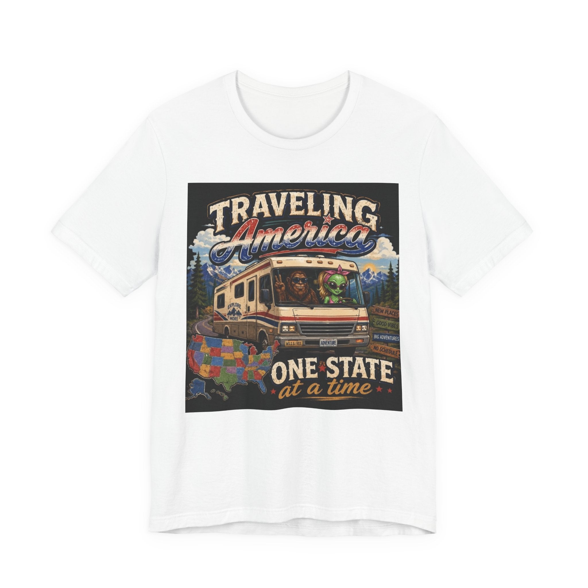 Traveling America RV Tee — "One State at a Time" Road Trip T‑Shirt