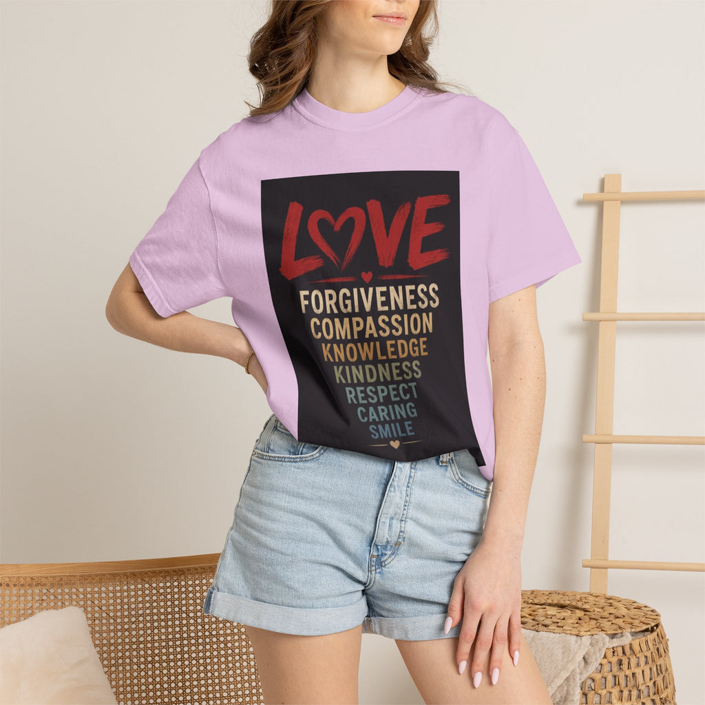 Love Words T-Shirt — Forgiveness, Compassion, Kindness Typography Tee