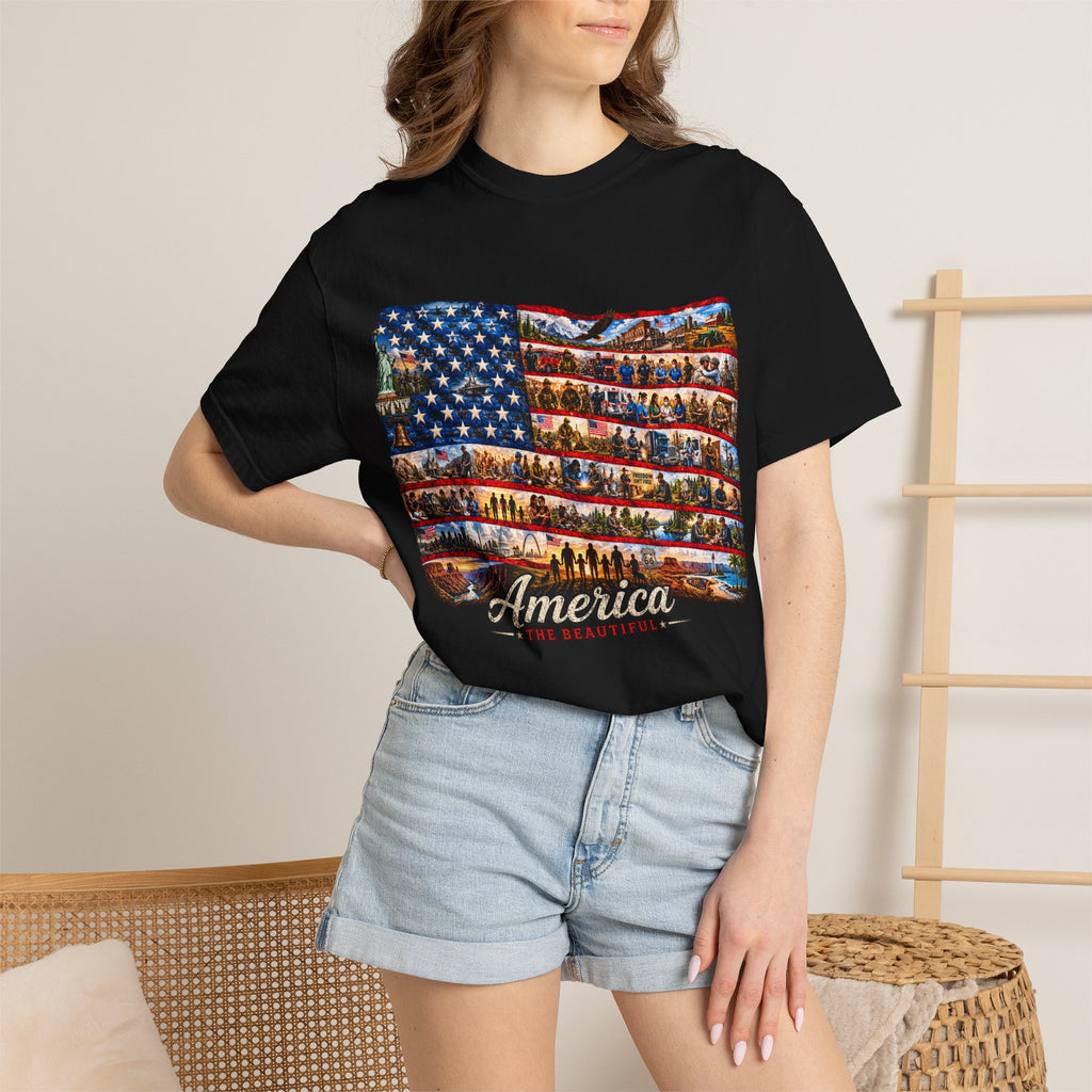 Patriotic 'America the Beautiful' Flag T-Shirt