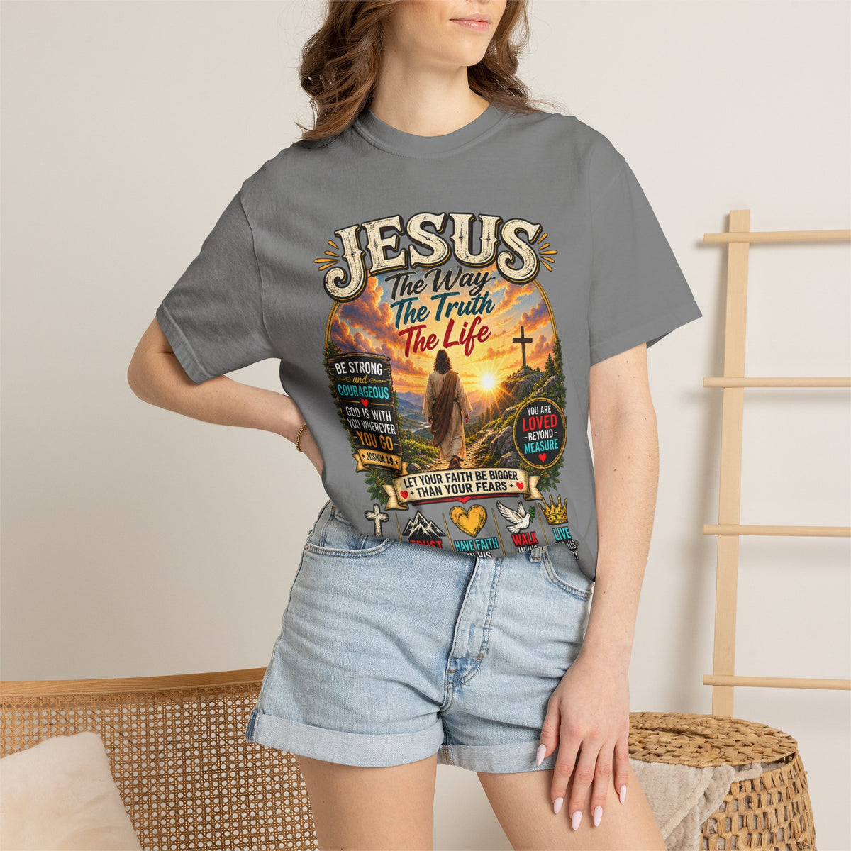 Jesus Faith T-Shirt — "Jesus: The Way, The Truth, The Life" Inspirational Christian Tee