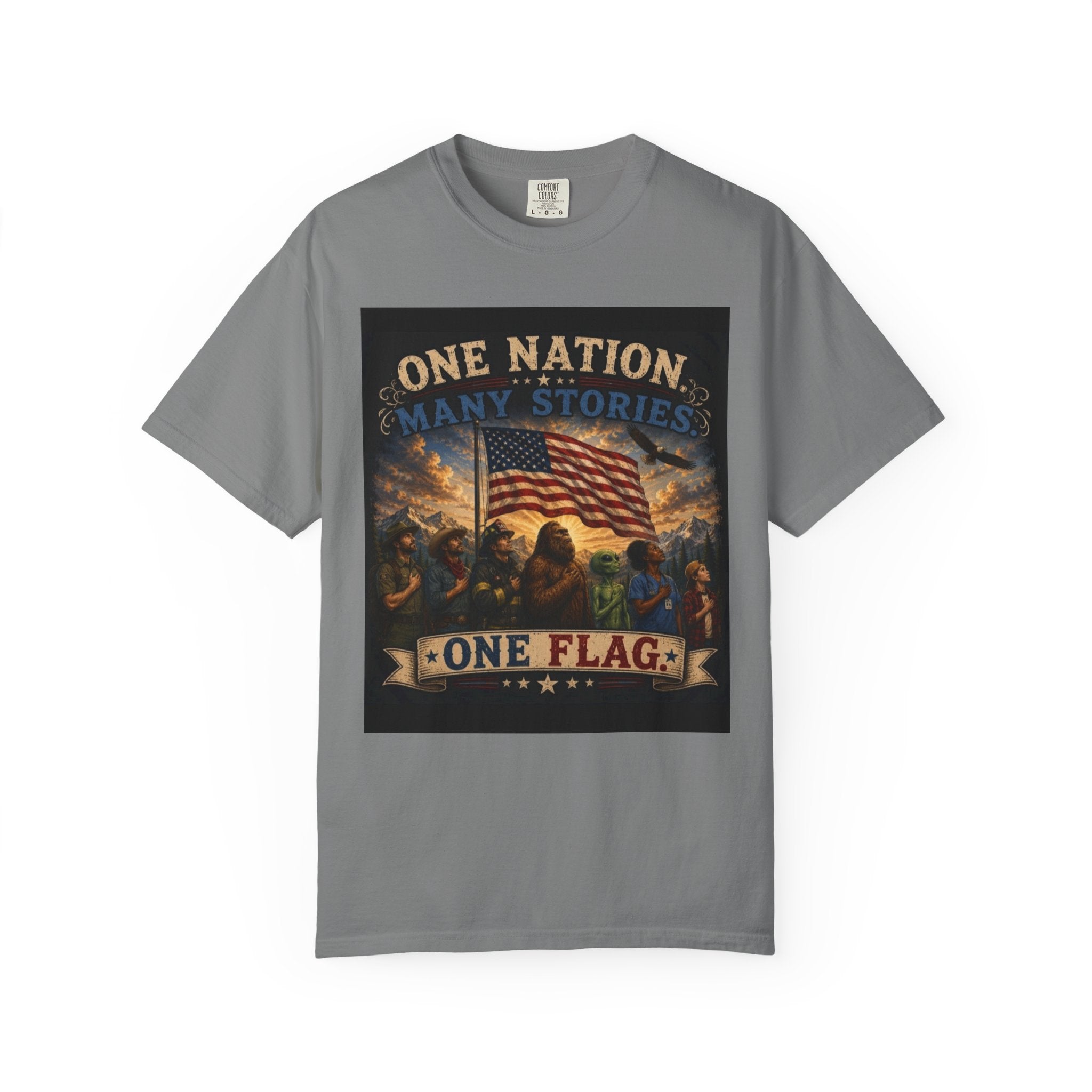 One Nation, One Flag T-Shirt — Patriotic American Flag Graphic Tee
