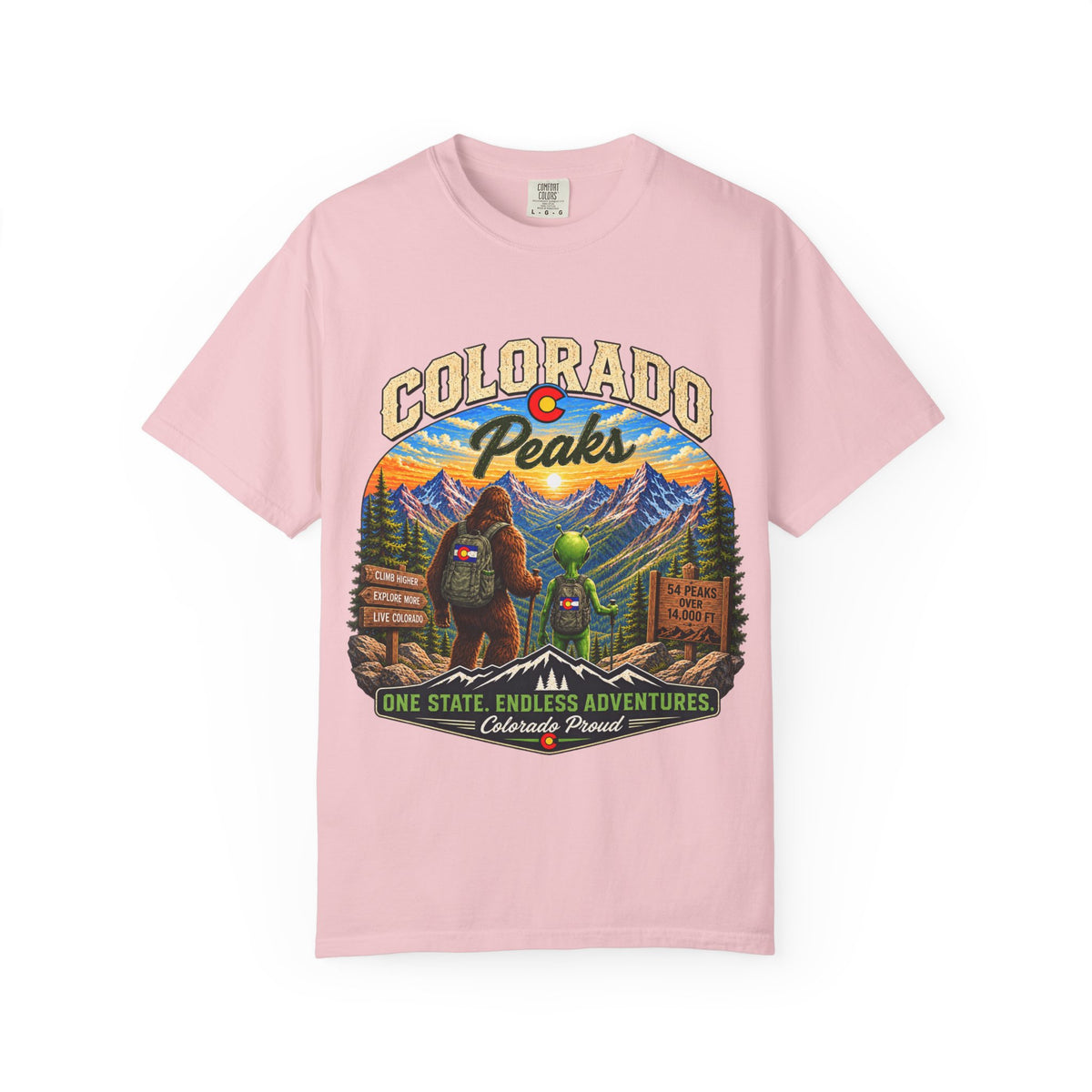 Colorado Peaks T-Shirt — One State, Endless Adventures Outdoor Graphic Tee