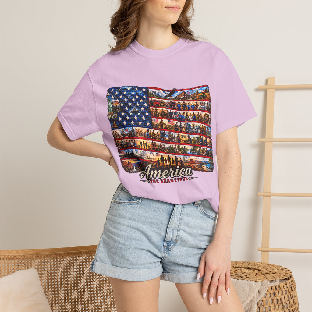 Patriotic 'America the Beautiful' Flag T-Shirt