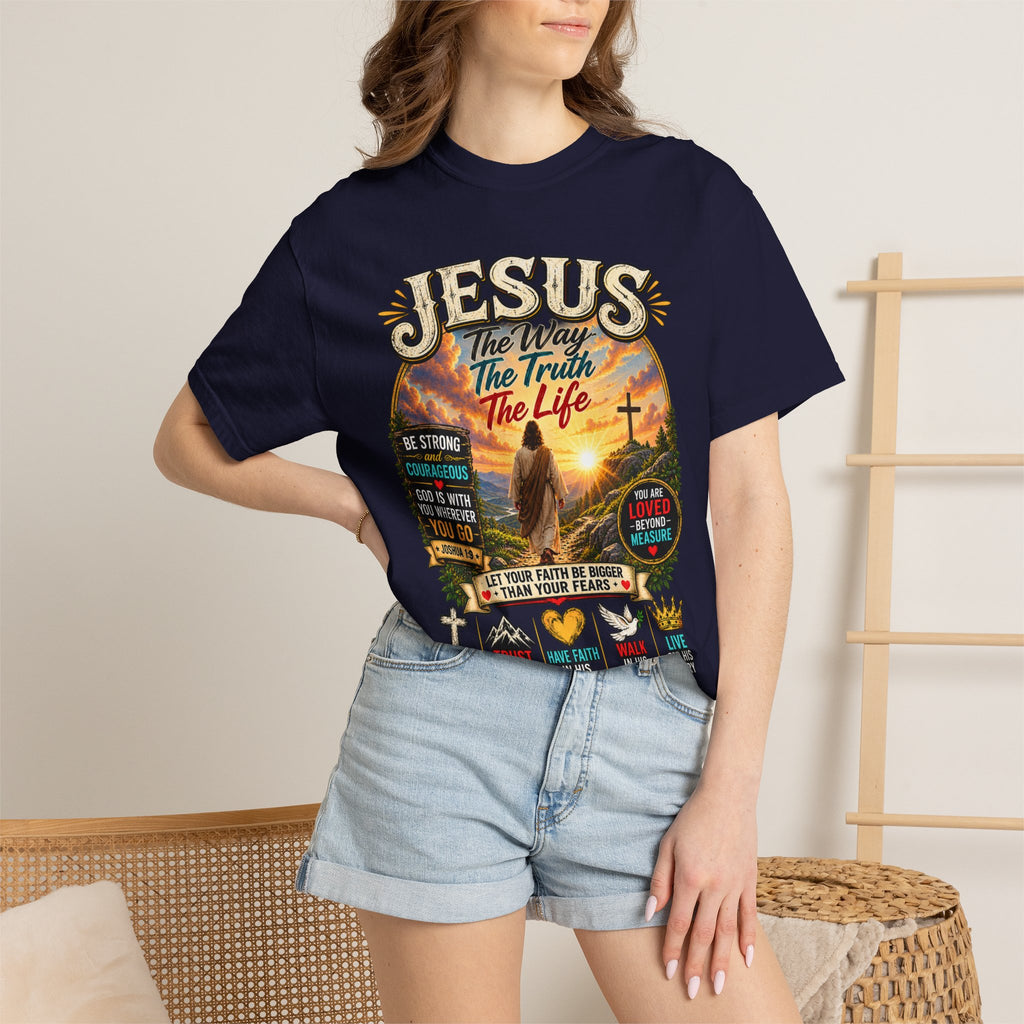 Jesus Faith T-Shirt — "Jesus: The Way, The Truth, The Life" Inspirational Christian Tee