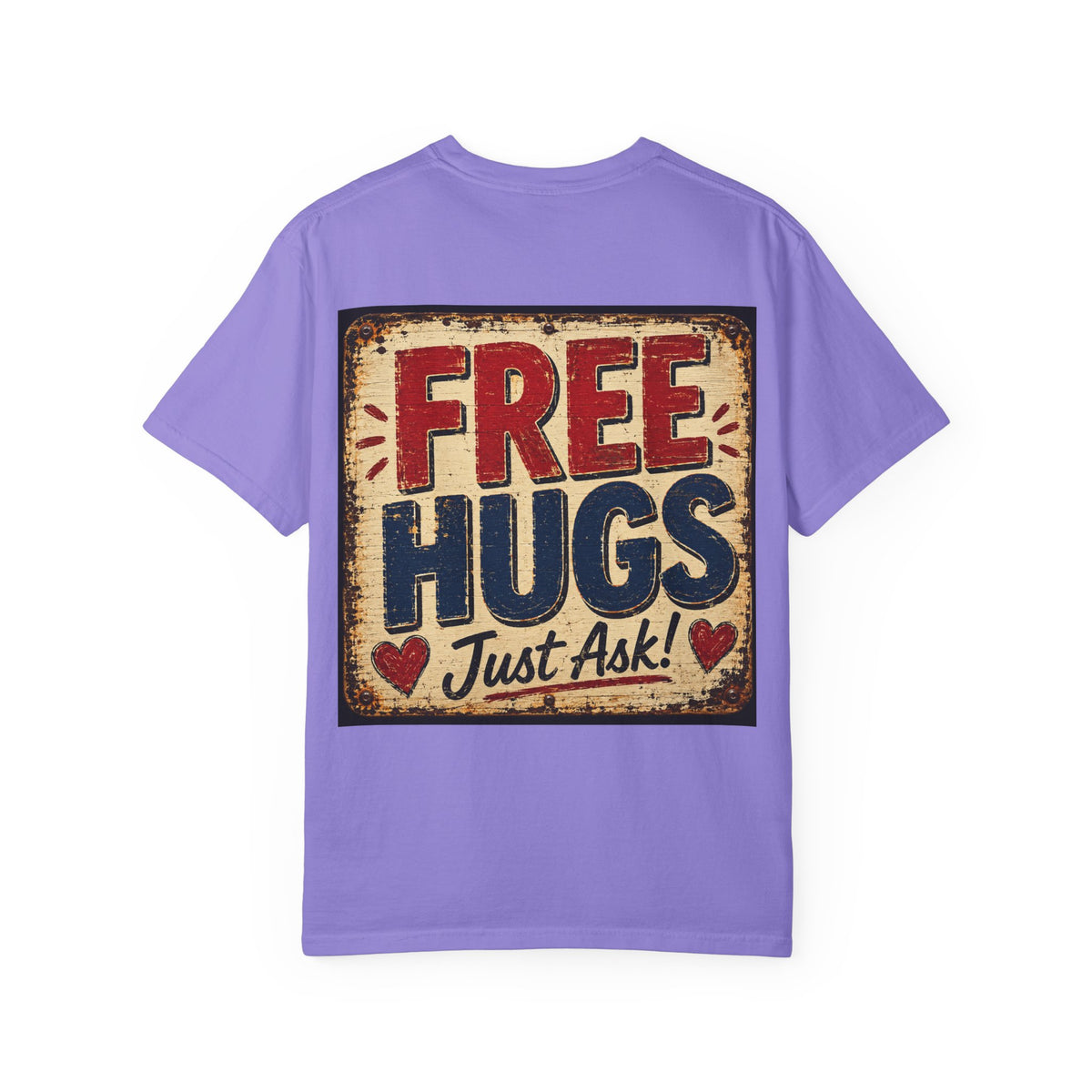 Free Hugs Vintage Graphic T-Shirt — "Free Hugs Just Ask" Comfort Tee