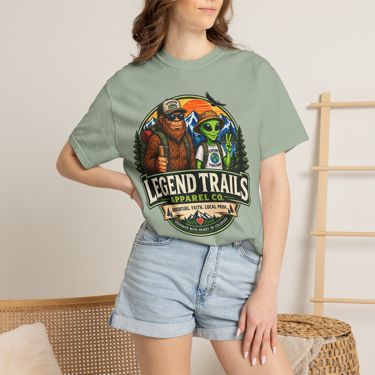 Legend Trails T-Shirt — Bigfoot & Alien Adventure Graphic Tee
