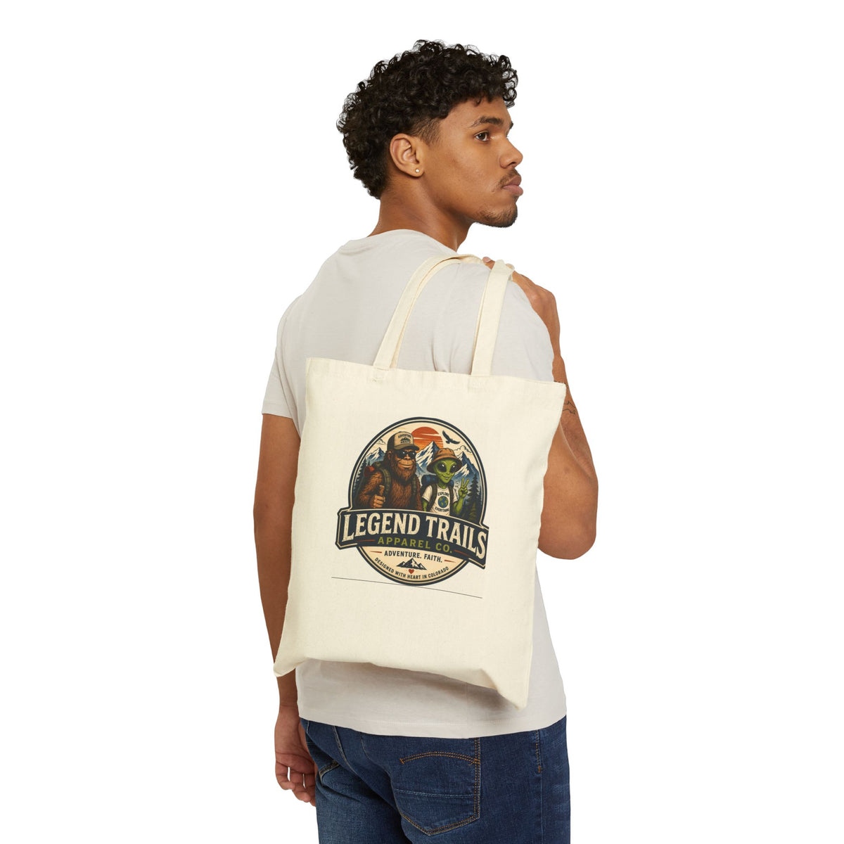 Legend Trails Canvas Tote Bag — Adventure Hike Outdoor Market Bag