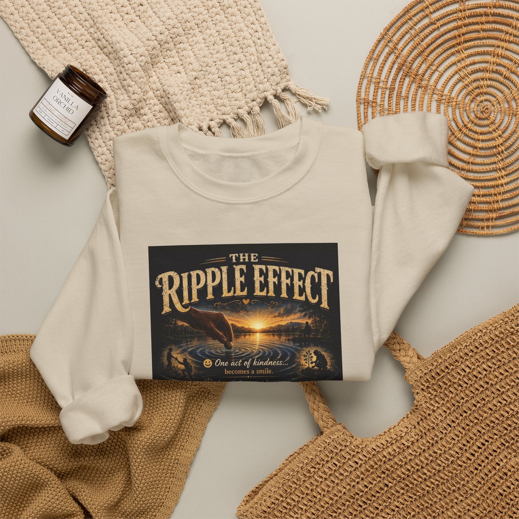 Crewneck Sweatshirt — "The Ripple Effect" Inspirational Graphic