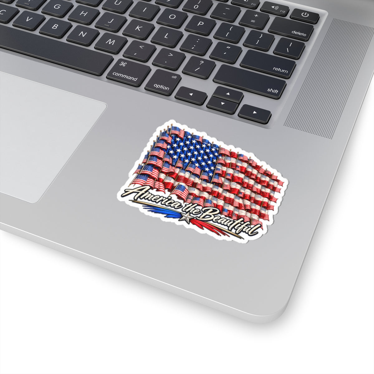 America the Beautiful Flag Sticker — Patriotic Kiss-Cut Decal for Laptops, Water Bottles & Cars