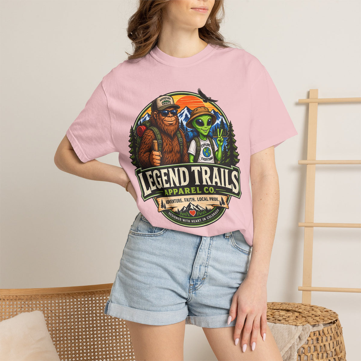 Legend Trails T-Shirt — Bigfoot & Alien Adventure Graphic Tee