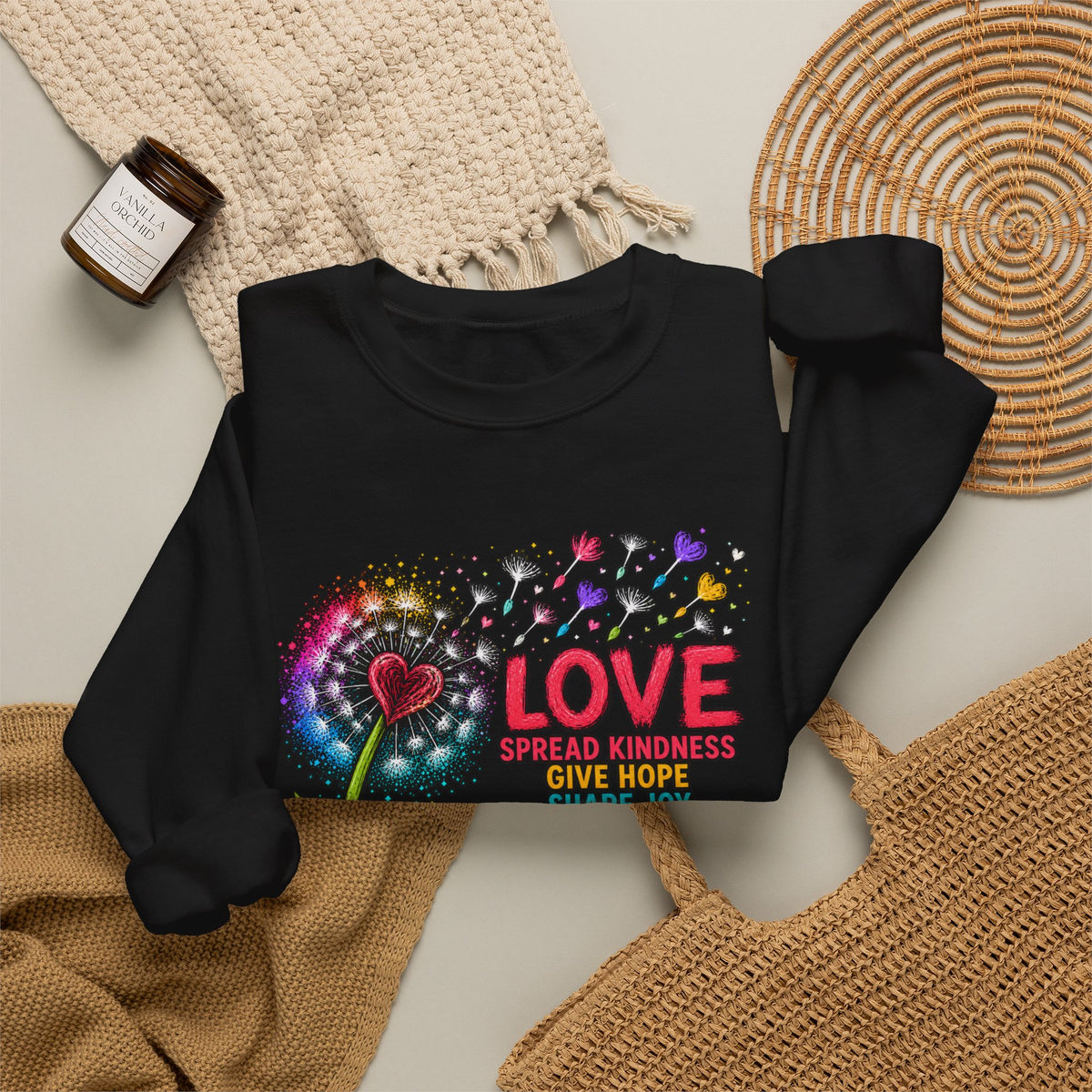 Love Makes The World Bloom Sweatshirt — Colorful Floral Inspirational Crewneck