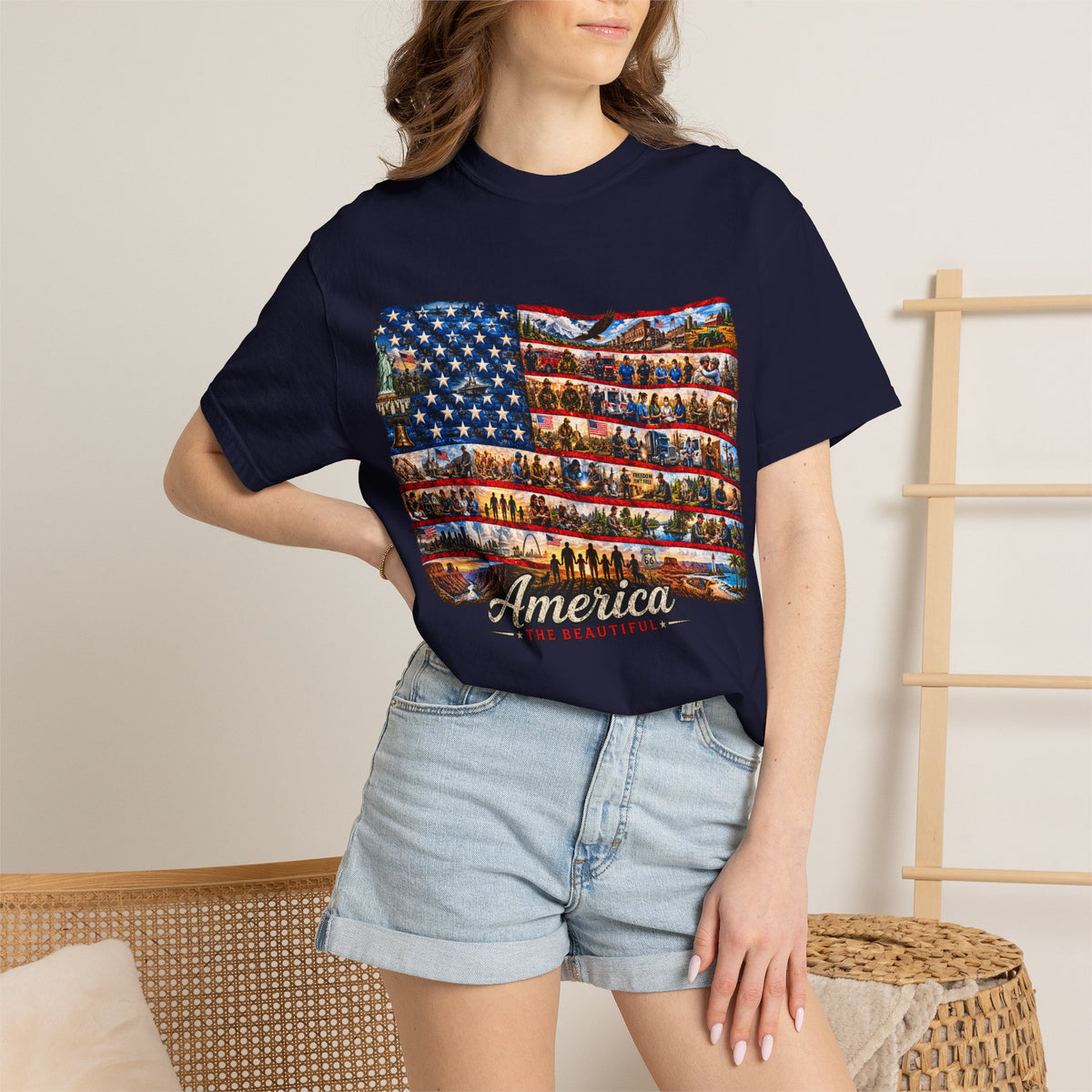Patriotic 'America the Beautiful' Flag T-Shirt