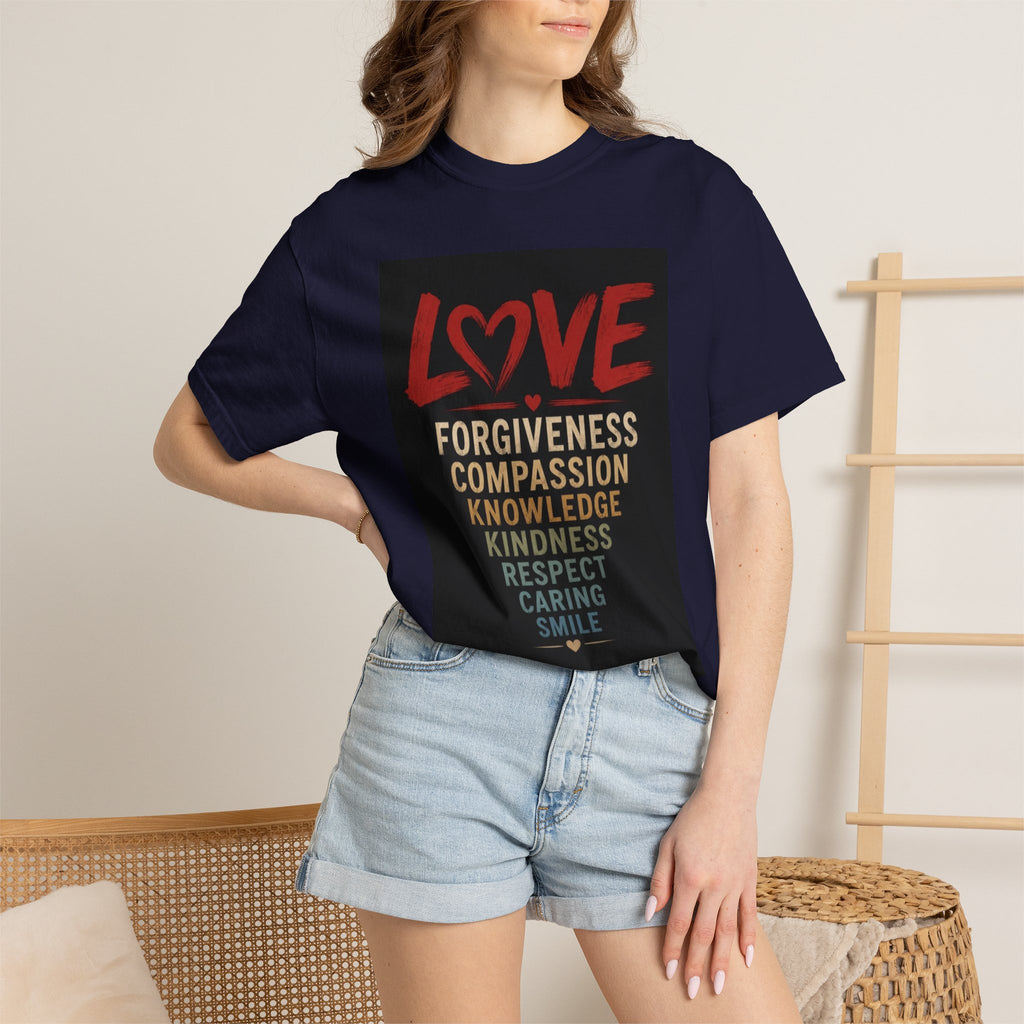 Love Words T-Shirt — Forgiveness, Compassion, Kindness Typography Tee