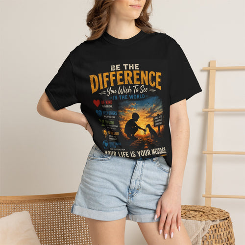 Be The Difference Graphic Unisex Cotton T-Shirt