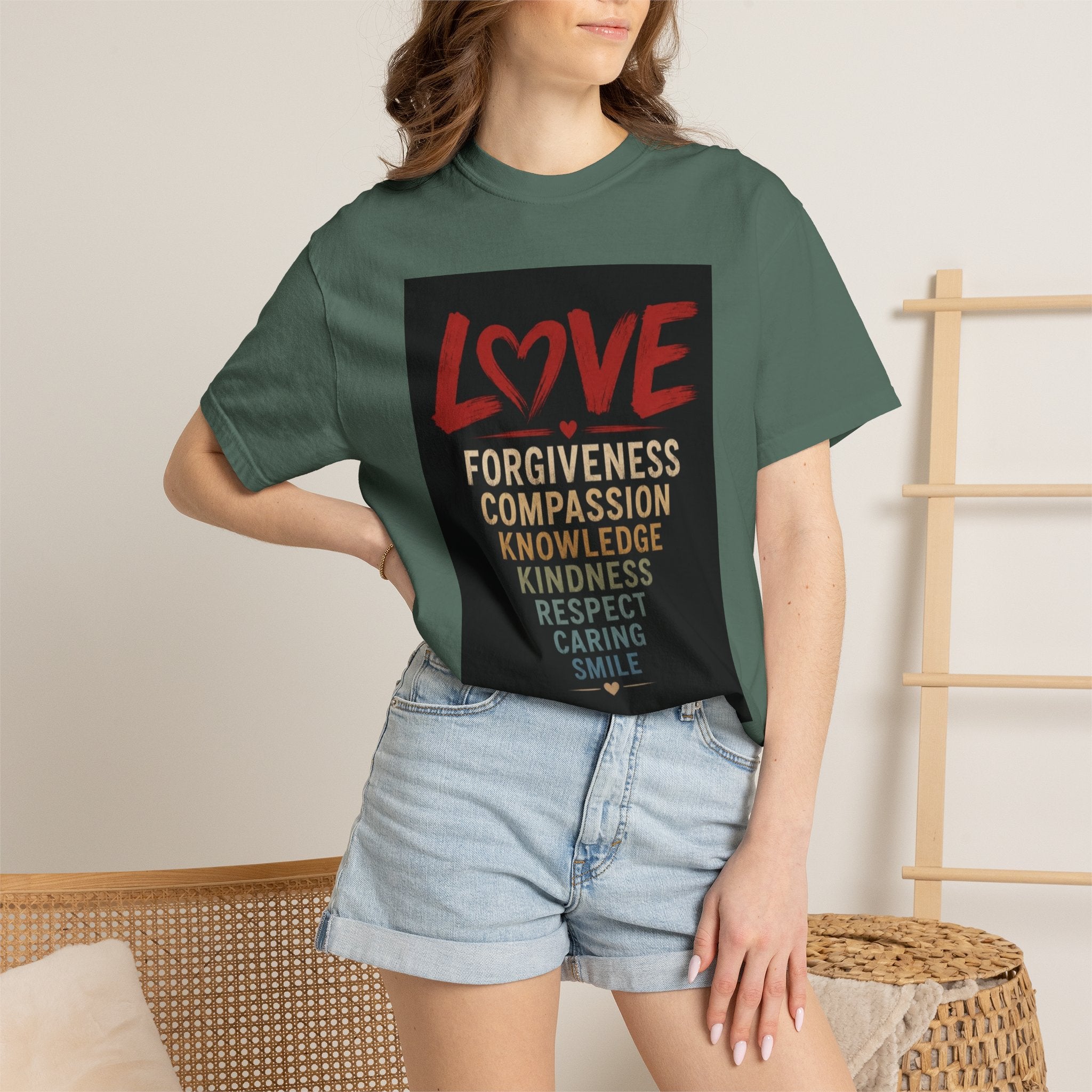 Love Words T-Shirt — Forgiveness, Compassion, Kindness Typography Tee