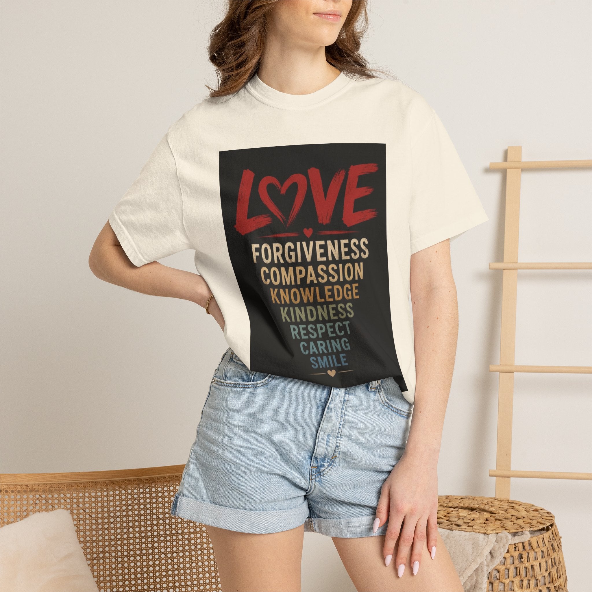 Love Words T-Shirt — Forgiveness, Compassion, Kindness Typography Tee