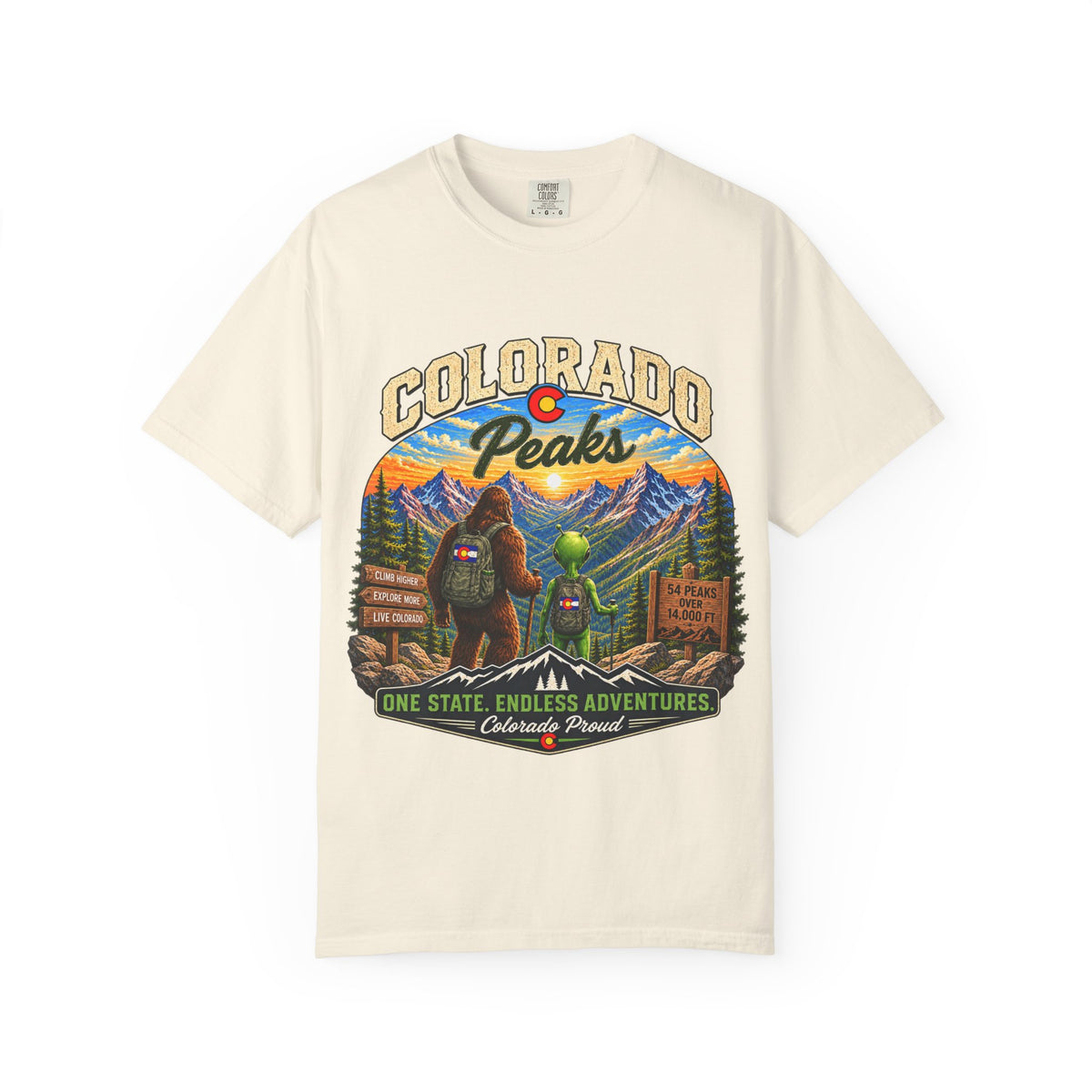 Colorado Peaks T-Shirt — One State, Endless Adventures Outdoor Graphic Tee