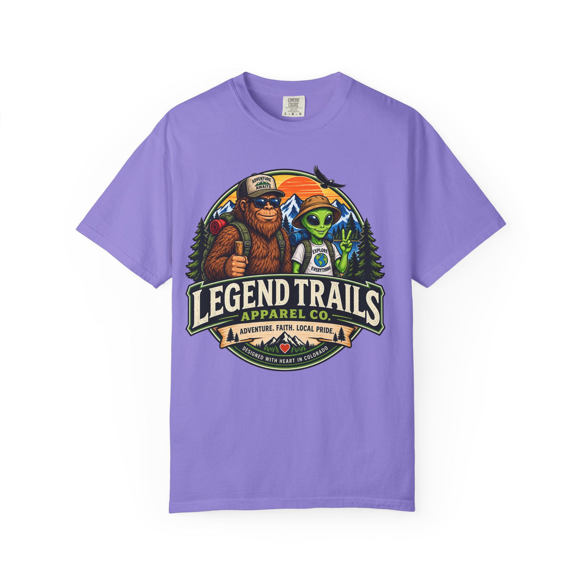 Legend Trails T-Shirt — Bigfoot & Alien Adventure Graphic Tee