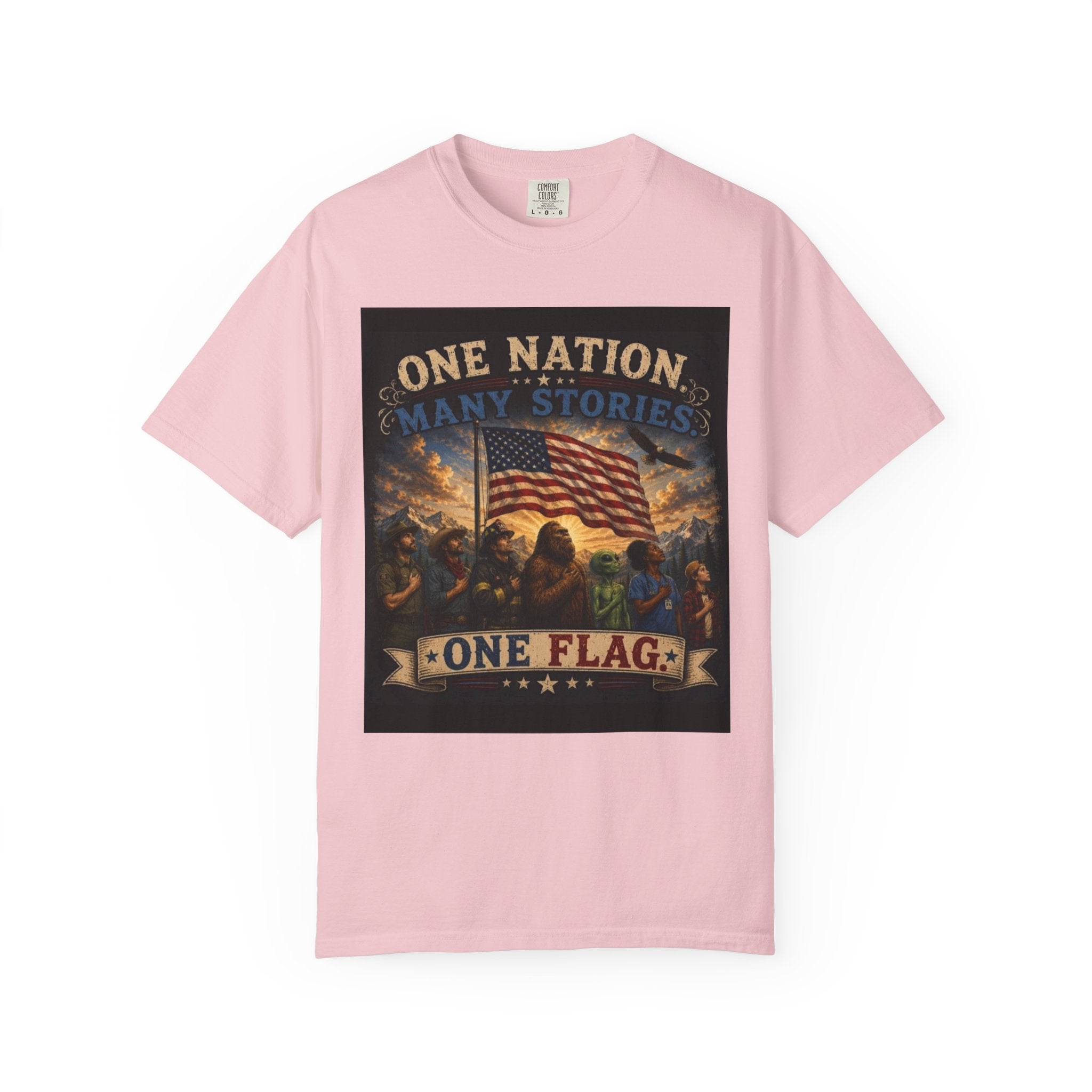 One Nation, One Flag T-Shirt — Patriotic American Flag Graphic Tee