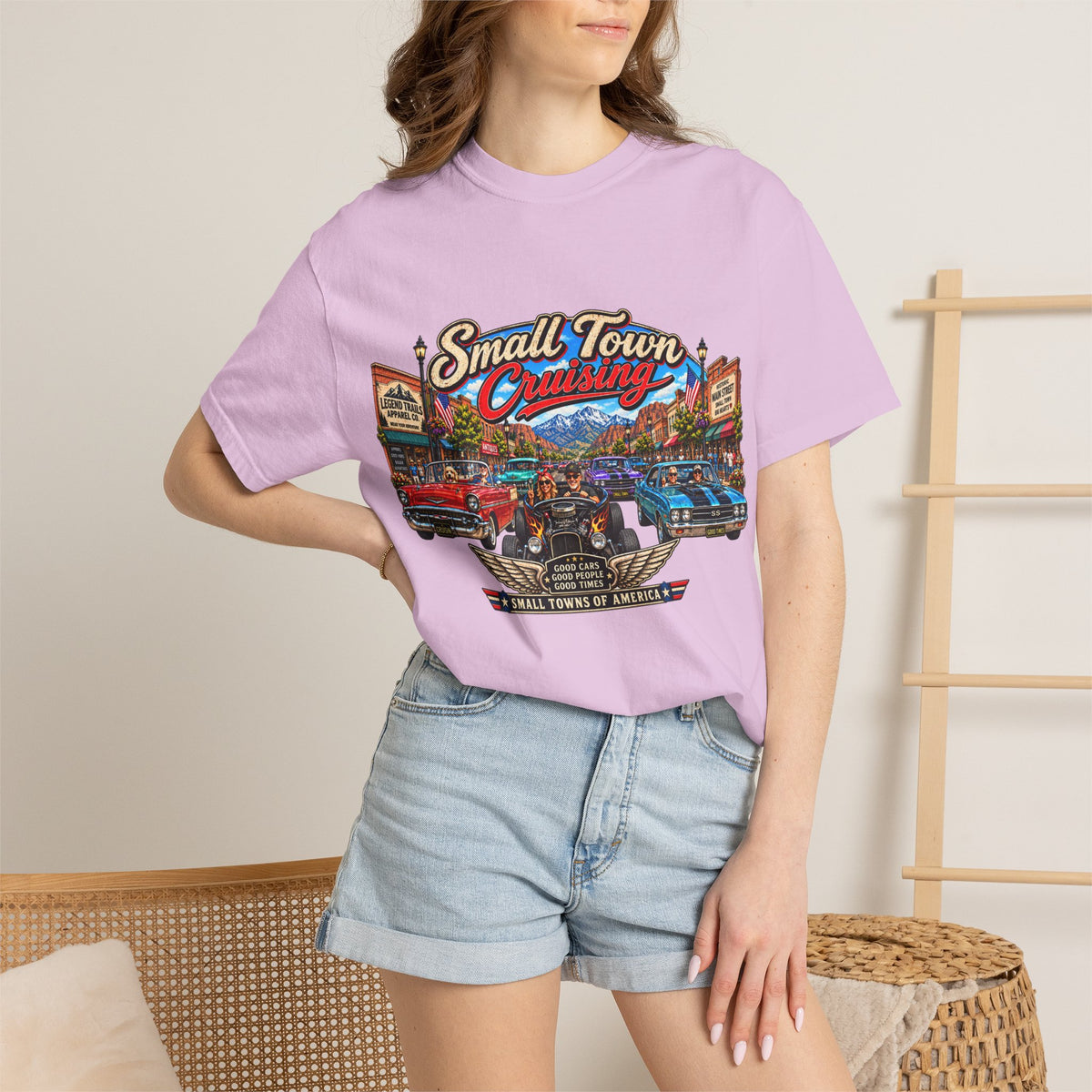 Small Town Cruising T-Shirt — Vintage Classic Car Scene Tee
