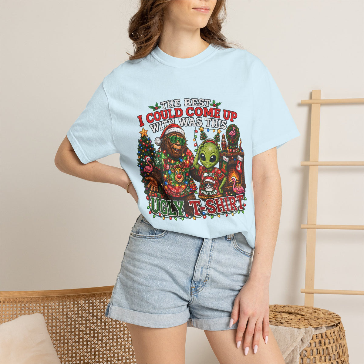 Ugly Christmas T-Shirt — 'I Could Come Up With An Elfier Design But This Is My Ugly T-Shirt' Holiday Tee