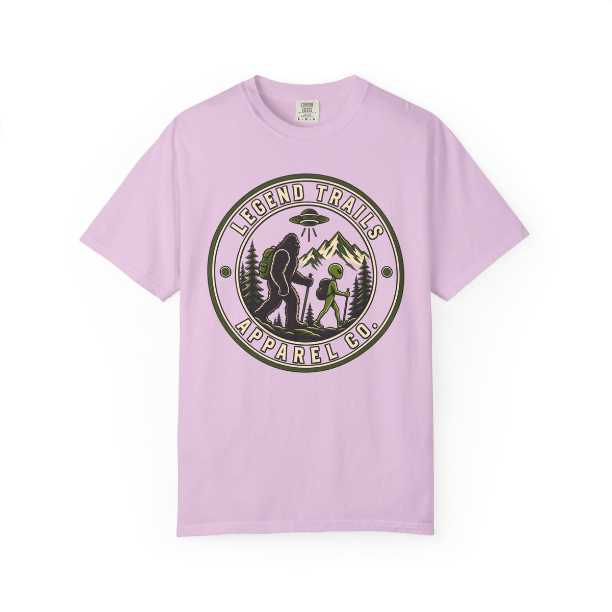 Legend Trails Apparel Co. Hiking T‑Shirt — Bigfoot & Camper Outdoor Graphic Tee