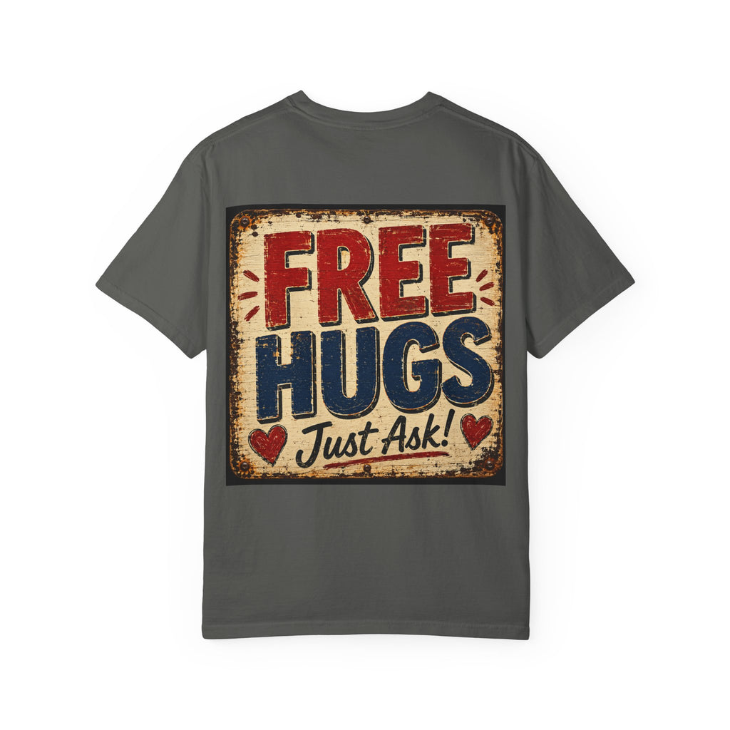 Free Hugs Vintage Graphic T-Shirt — "Free Hugs Just Ask" Comfort Tee