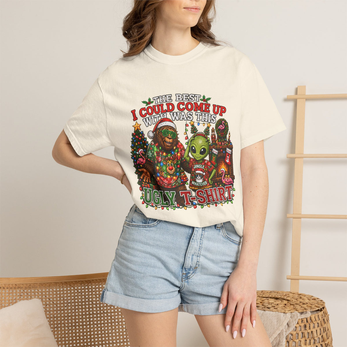 Ugly Christmas T-Shirt — 'I Could Come Up With An Elfier Design But This Is My Ugly T-Shirt' Holiday Tee