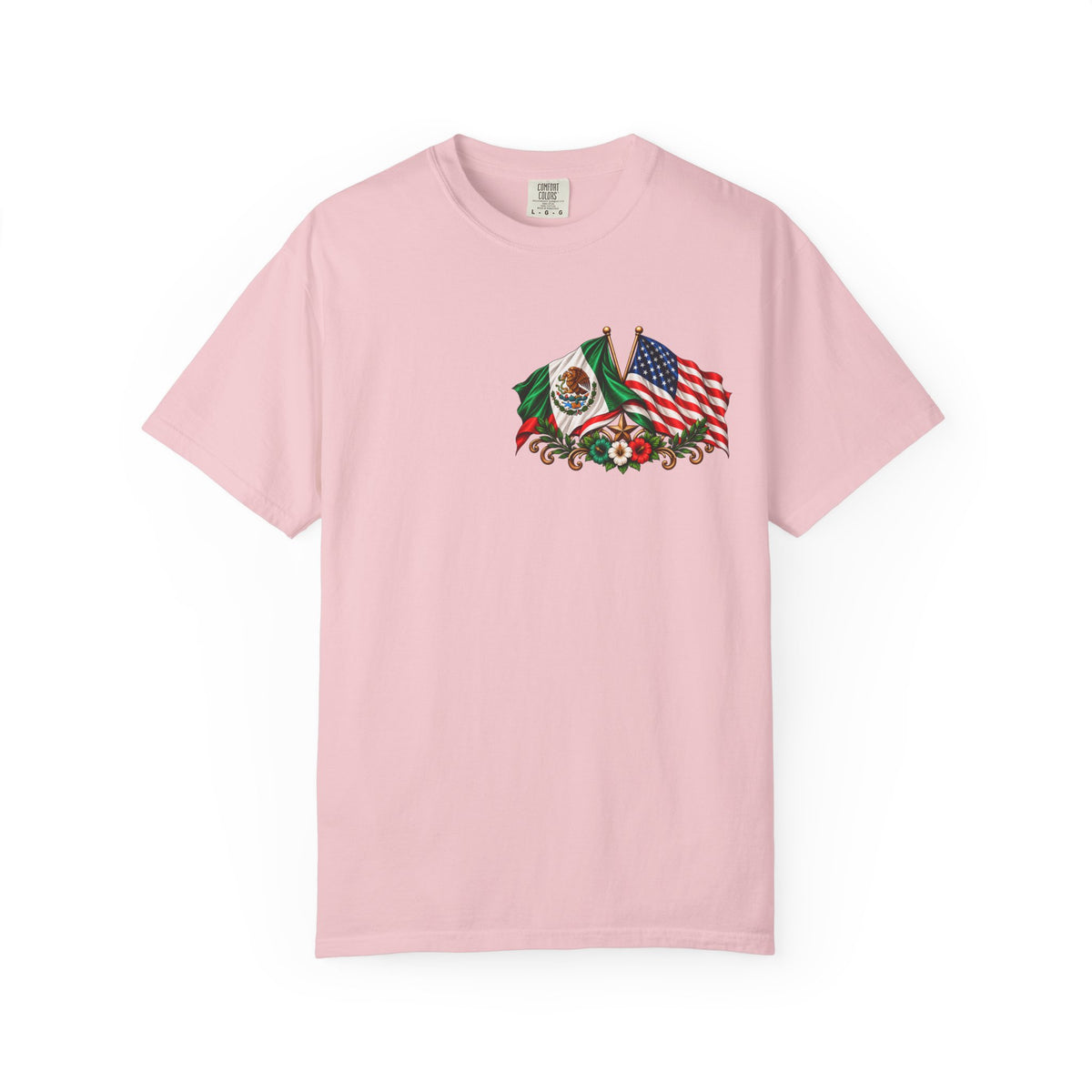 Proud of My Roots T-Shirt — "Orgulloso de mis Raíces / Orgulloso de ser Americano" USA-Mexico Heritage Tee