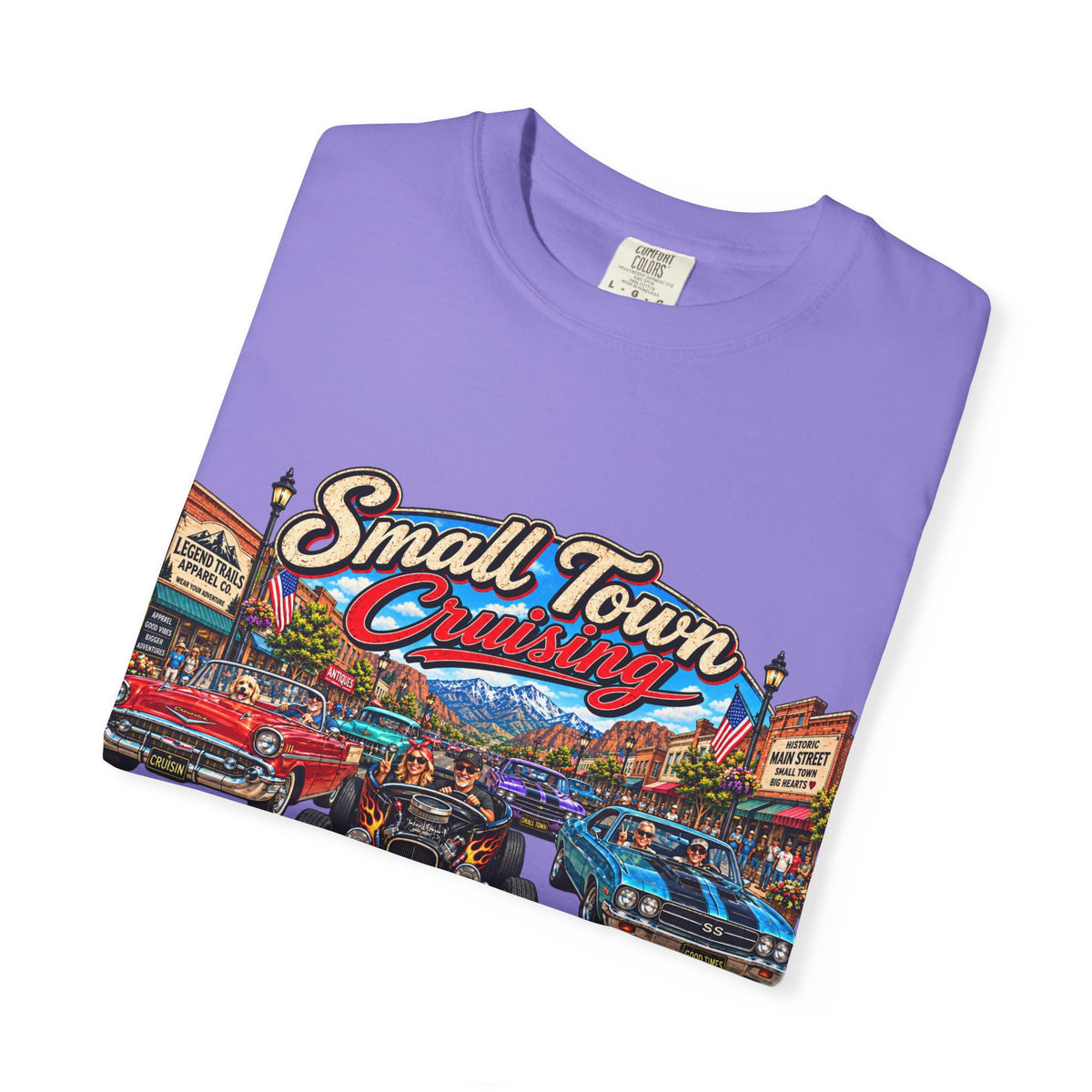 Small Town Cruising T-Shirt — Vintage Classic Car Scene Tee