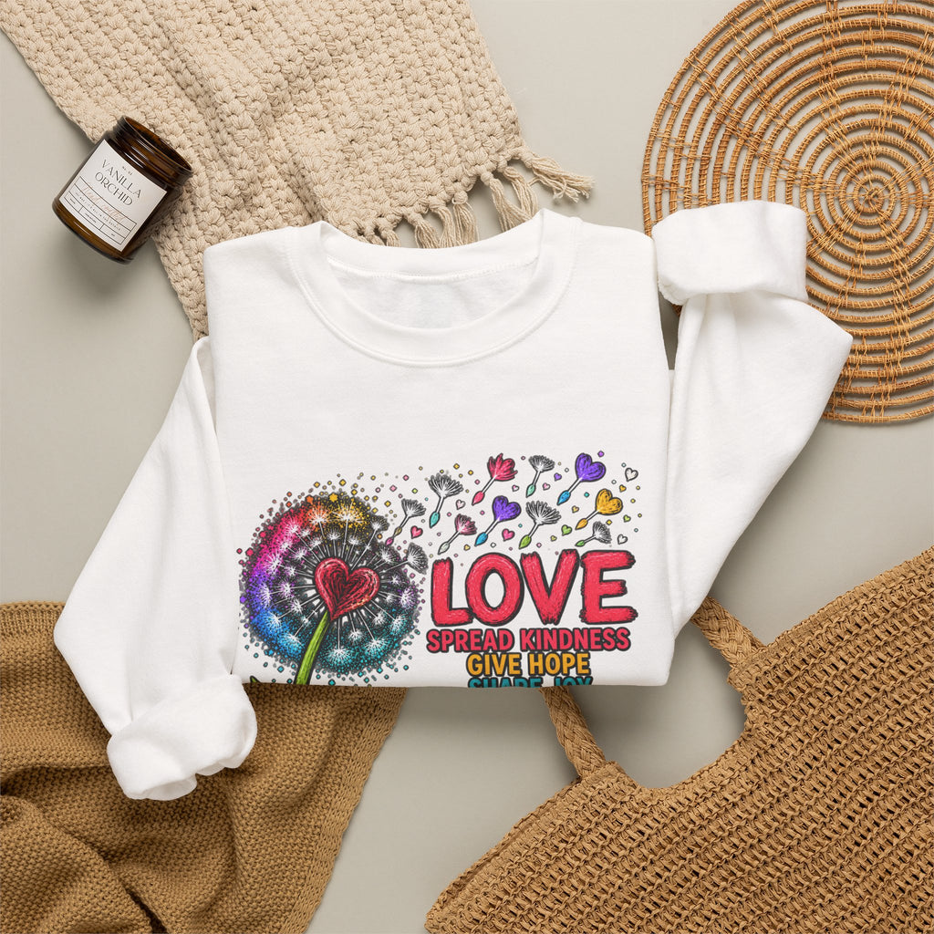 Love Makes The World Bloom Sweatshirt — Colorful Floral Inspirational Crewneck