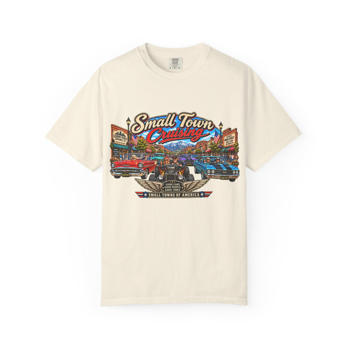 Small Town Cruising T-Shirt — Vintage Classic Car Scene Tee
