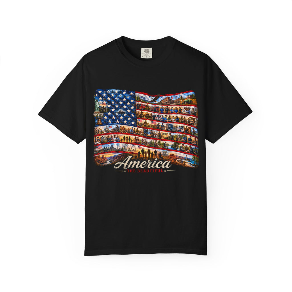 Patriotic 'America the Beautiful' Flag T-Shirt