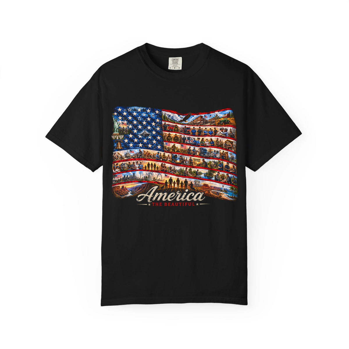 Patriotic 'America the Beautiful' Flag T-Shirt
