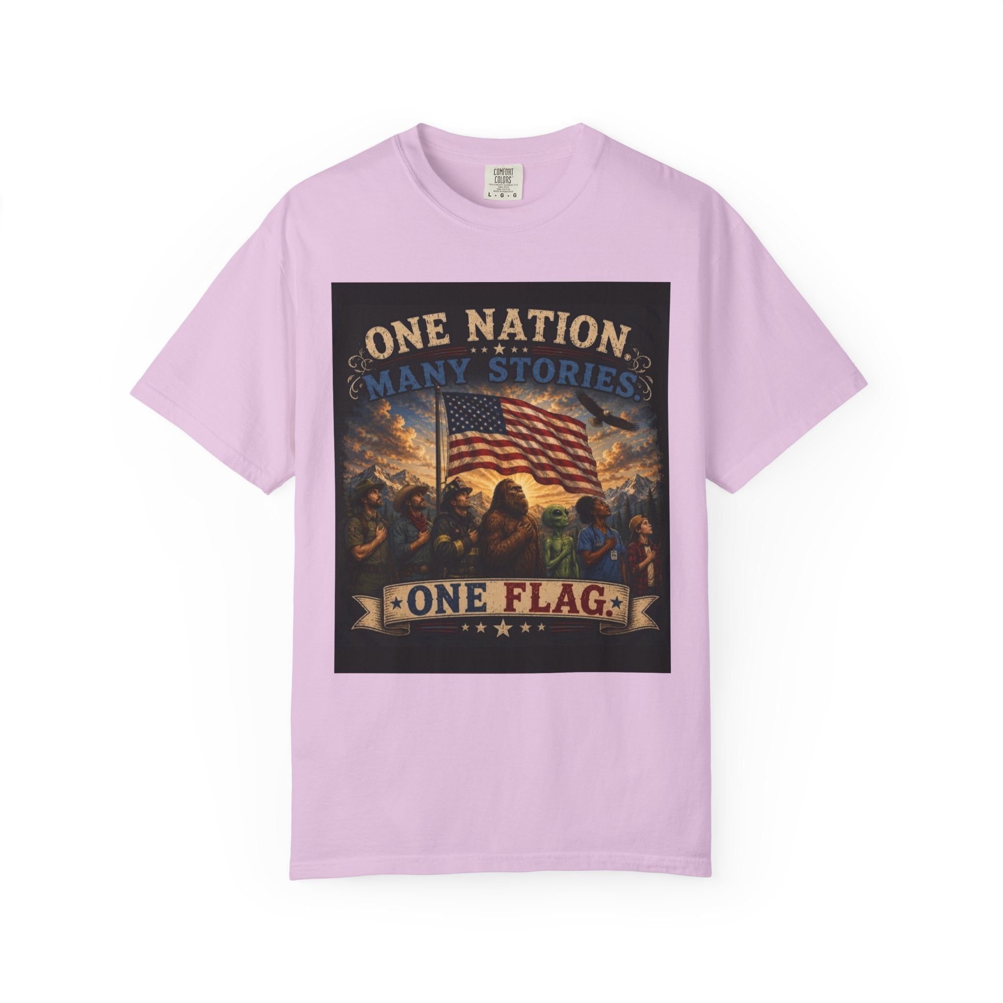 One Nation, One Flag T-Shirt — Patriotic American Flag Graphic Tee