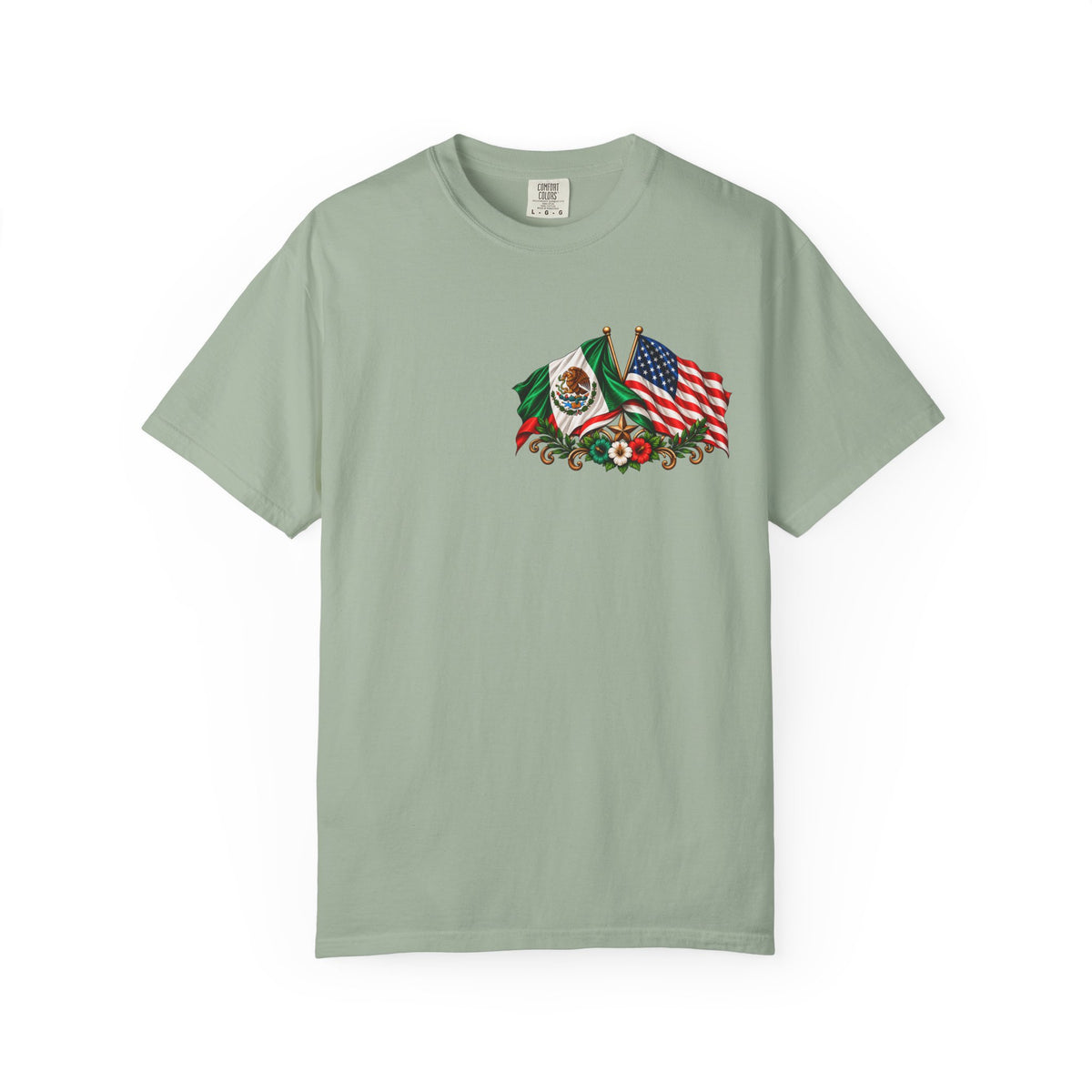 Proud of My Roots T-Shirt — "Orgulloso de mis Raíces / Orgulloso de ser Americano" USA-Mexico Heritage Tee