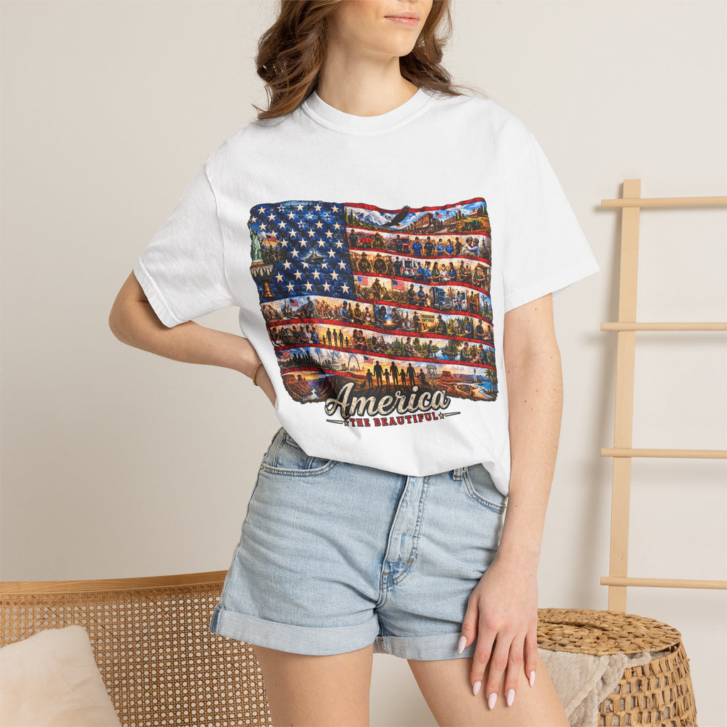 Patriotic 'America the Beautiful' Flag T-Shirt